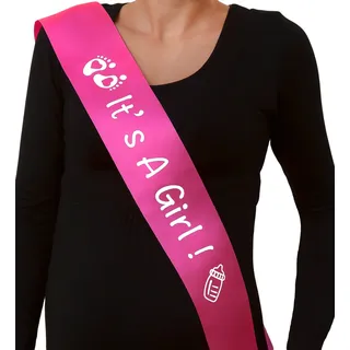 Schärpe Baby Mädchen Junge werdende Mama Babyshower Girl Boy (Pink)