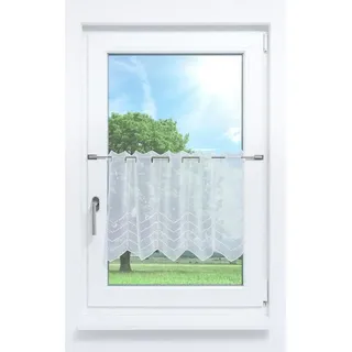 Plauener Spitze® Scheibengardine Melissa (1 St), transparent, HxB 45x97.2cm weiß 97 cm x 45 cm