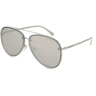 Michael Kors 0MK1147 Damen-Sonnenbrille Vollrand Pilot Metall-Gestell, silber