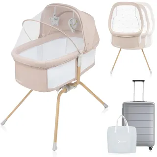 lionelo Malin Evo Beistellbett, Beige, Natural