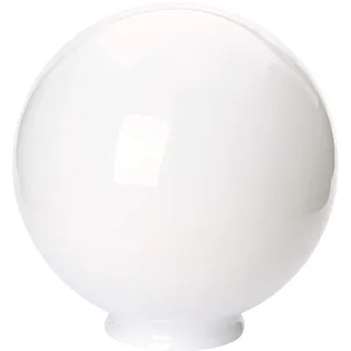 Ersatzglas als Lampenschirm (Ø 200 mm), Griffrand, Kragenrand 90 mm, Glaskugel, Opal, Weiß glänzend