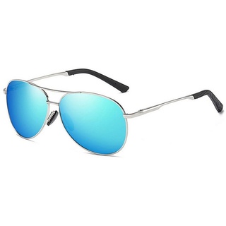 FIDDY Sonnenbrille Polarisierte Sonnenbrille Damen Herren Polarisierte Pilotenbrille (1-St) blau|silberfarben
