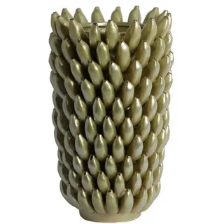 Dirk Davids Leuchten GmbH Dekovase Handgefertigte Struktur-Vase aus Keramik Salbeigrün Ø25x45cm