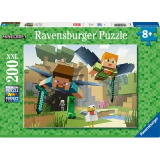 Ravensburger Kinderpuzzle 200 XXL Teile - Minecraft - Tierische Abenteuer
