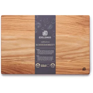 Edeldings Schneide- und Servierbrett aus hochwertiger Eiche 30 х 20 cm groß | Antibakterielles Küchenbrett aus Europa | Servierbrett, Frühstücksbrett, Holzbrett aus massiv Holz