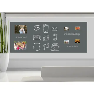 Magnetfolie | Haftgrund für Magnete | Magnettafel | Ferrofolie selbstklebend | beschreibbar, abwischbar, magnetisch | (grau, 150x100cm)