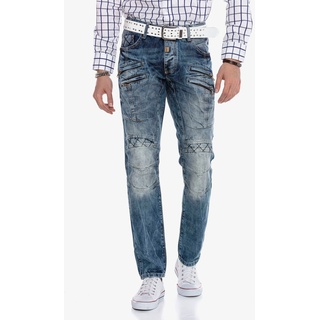 Bequeme Jeans CIPO & BAXX Gr. 38, Länge 34, blau Herren Jeans Cipo Baxx mit markanten Ziernähten