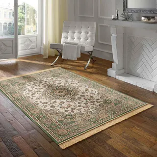 Taracarpet Teppich Palazzo Royal Täbriz grün 095x140 cm Kurzflor Orientteppich für Wohnzimmer Esszimmer und Schlafzimmer