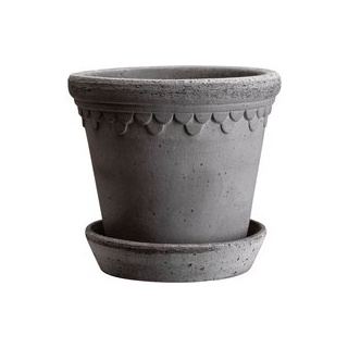 Blumentopf The Københavner Raw Pot inkl. Untersetzer grey ⌀ 10 cm, 8 cm H