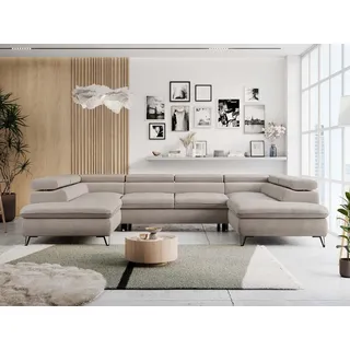 MKS Meble Wohnlandschaft PETER U Samt Beige