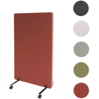 Akustik-Trennwand HWC-G77, Büro-Sichtschutz Raumteiler Pinnwand, doppelwandig rollbar Stoff/Textil ~ 127x80cm braun