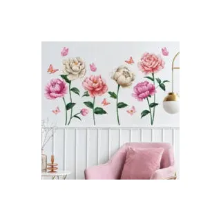 Wandtattoos Wohnzimmer Blumen Schmetterling Wandtattoo Rose Wandtattoo Blumen Pflanzen Wanddekoration Für Wohnzimmer Schlafzimmer Büros Kinder Babyzimmer-crezuo