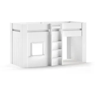 Natur24 Halbhochbett RENO 90 x 200 cm MDF weiß