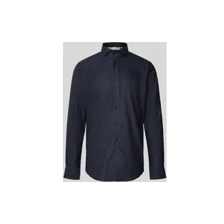 Slim Fit Businesshemd aus reiner Baumwolle, Marine, 40