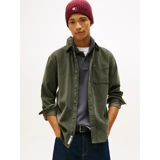 Tommy Jeans Langarmhemd TJM BABY CORD SHIRT EXT Cordhemd Regular Fit, Button-down-Kragen grün 4XL