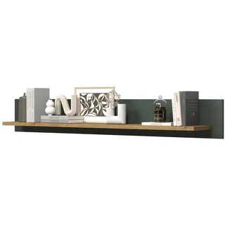 Furn.Design Wandregal Stanton, Bücherregal in grün mit Eiche, Landhausstil grün