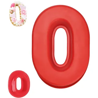 QEEYON Kuchenform Zahlen Silikon Backform Zahl 0, Backform Zahlen Groß 3D Number Cake Backform, Zahlen Kuchenform,Zahlenbackform für Kindergeburtstag, Geburtstagstorte, Hochzeit Jubiläum