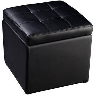 COSTWAY Sitzhocker »Sitzwürfel«, mit Stauraum, Kunstleder schwarz