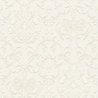 Bricoflor Elegante Tapete Weiß mit Glitzer Edle Papiertapete mit Vinyl Ideal für Schlaf und Esszimmer Barock Wandtapete mit Muster und Glitzereffekt