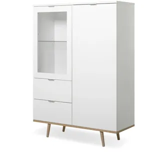 furn.design Highboard Lundby 100 x 140 cm Weiß