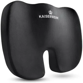 KAISERWERK Sitzkissen Ergonomisches Steißbeinkissen, Orthopädisches Sitzkissen, Erhöhter Sitzkomfort schwarz
