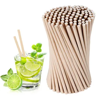Papierstrohhalme, Strohhalme Papier Durchmesser 6 mm 19,7 cm,Trinkhalme, Paper Straws, Geeignet für Cocktails, Kaffee und Feiern 200 Stück, (Braun)