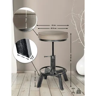 CLP 2er Set Hocker Destin antik silber