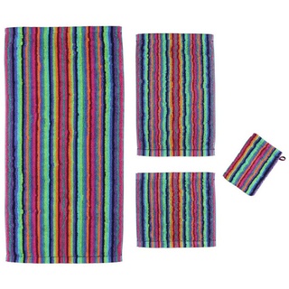Cawö Handtuch »Cawö Lifestyle Waschhandschuh Gästetuch Handtuch Duschtuch, Fb. 84 multi gestreift«, Baumwolle (1-St), rechteckig bunt 30 cm x 50 cm