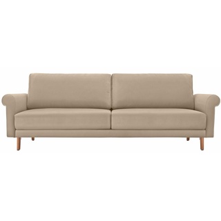 hülsta sofa 3-Sitzer hs.450, modern Landhaus, Breite 208 cm, Füße in Nussbaum beige