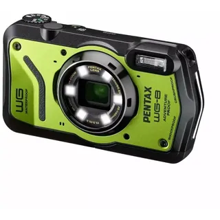 PENTAX WG-8 Grüne Allwetter-Abenteuerkamera mit hervorragender Wasserdichtigkeit, Staubdichtigkeit und Stoßfestigkeit, vielseitig einsetzbarem Ringlicht für Makrofotografie und Webcam-Funktion