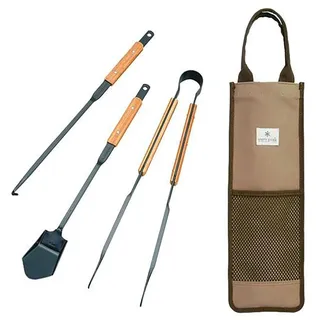 Snow Peak Fire Tool Set Pro Werkzeugset schwarz/Bambus