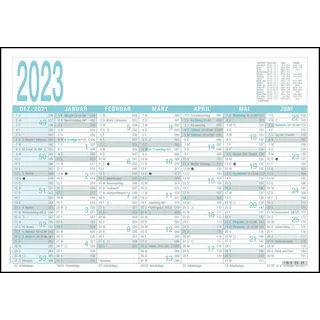 Arbeitstagekalender 2023 - A4 (29,7 x 21 cm) - 7 Monate auf 1 Seite - Tafelkalender - Plakatkalender - Jahresplaner - 909-0000