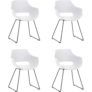 Schalenstuhl MCA FURNITURE "Rockville" Stühle Gr. B/H/T: 60 cm x 85 cm x 54 cm, 4 St., uni, Set + Metall, weiß Schalenstühle Stuhl belastbar bis 120 Kg