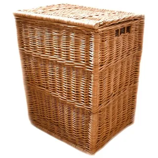 MyBer® Wäschekorb Weidenkorb Wäschekorb Wäschebehälter Handtücherkorb Korb groß (1 St., mit Deckel K4-212), braun Breite Oben 48 Höhe 56 Tiefe 37cm K4-212 braun