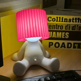 Demiawaking Kreative Nachtlicht A Little Shy Man, Lustige Schüchterner Mann Lampe Tischlampe, LED Tischlampe Mit Schirm, Romantische LED Nachttischlampe Schlafzimmer Deko Lampe (Sitz, Rosa)