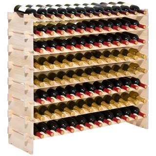 Vevor Weinregal 96 Flaschen 8-stöckig 112 kg Gesamtbelastbarkeit  Natur