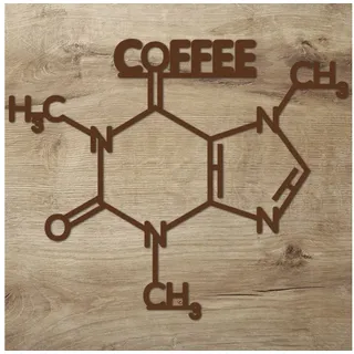 Namofactur 3D-Wandtattoo 'Coffee' aus Holz Wandbild Kaffee Caffé Wanddeko Café Dekoration, außergewöhnliches Geschenk Coffee Junkie, but first coffee Holzkunst braun
