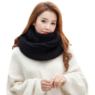 Strickschal Loop Schal Dicker Infinity Schal Winter Mode Halswärmer Schal für Unisex Rot - Einheitsgröße