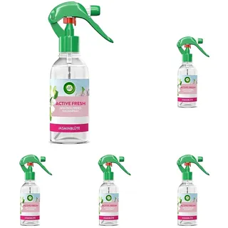 Air Wick Active Fresh – Aerosolfreies Raumspray mit natürlichen ätherischen Ölen – Duft: Jasminblüte – 1 x 237 ml (Packung mit 5)