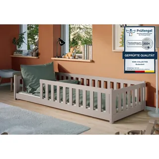 Kids Collective Jugendbett Bodenbett 90 x 190 cm Kiefer grau