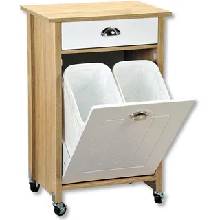 Möbel Boss Kesper Küchenwagen weiß Spanplatte B/H/T: ca. 50x79x37 cm - Eiche, Weiss