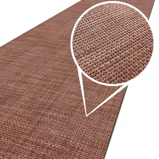 ANRO Läufer In-/Outdoor Teppich wasserfest Balkon Teppich auch für Balkon und Terasse Flur Bodenmatte wetterfest Rust Abwaschbar 240 x 50cm