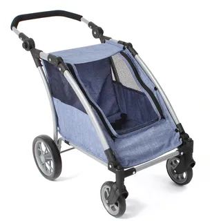 Bayer Chic 2000 Puppen-Zwillingsbuggy Puppen-Trailer Roadster blau