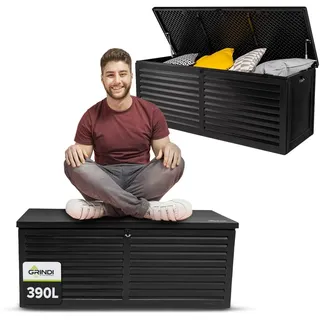 Grindi - Gartenbox 390 L - Auflagenbox wasserdicht Larus - Aufbewahrungsbox mit Deckel Garten - Kissenbox Outdoor wasserdicht - Geräteschuppen - Balkonmöbel - Gartenmöbel - Garten Zubehör