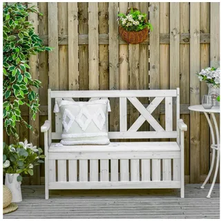 Outsunny Gartensitzbank 115 x 61 x 85 cm Weiß