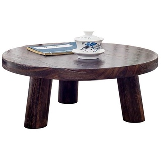 Kleiner runder Couchtisch aus Holz im japanischen Stil, Teetisch, einfacher Erkerfenster-niedriger Tisch, Kleiner runder Tatami-Boden-Betttisch, Kang-Tisch /208 (Color : Charcoal Color, Size : 50X21