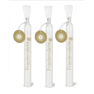 Kerze 'Wünschelicht 3er Set 'Friedenslicht' Golddruck - Bulla Design..