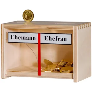 Ehespardose | Lustige Spardose Hochzeit | Hochzeitsgeschenke für das Brautpaar | Polterabend Geschenk Hochzeit Ehepaar | Hochzeitskasse Hochzeitsspardose | Geldgeschenk (Ehemann Ehefrau Braun)