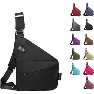 Anti Diebstahl Tasche,Umhängetasche Damen Schultertasche Anti-Diebstahl Diebstahlsichere Reisetasche Brusttasche Anti Theft Travel Sling Bag Bodybag Crossbody Bag für Männer Und Frauen - Linke Schulter