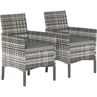 Gartenstühle 2er Set Polyrattan Sessel Outdoor Gartenmöbel Mit Abnehmbaren Kissen Stahlrahmen